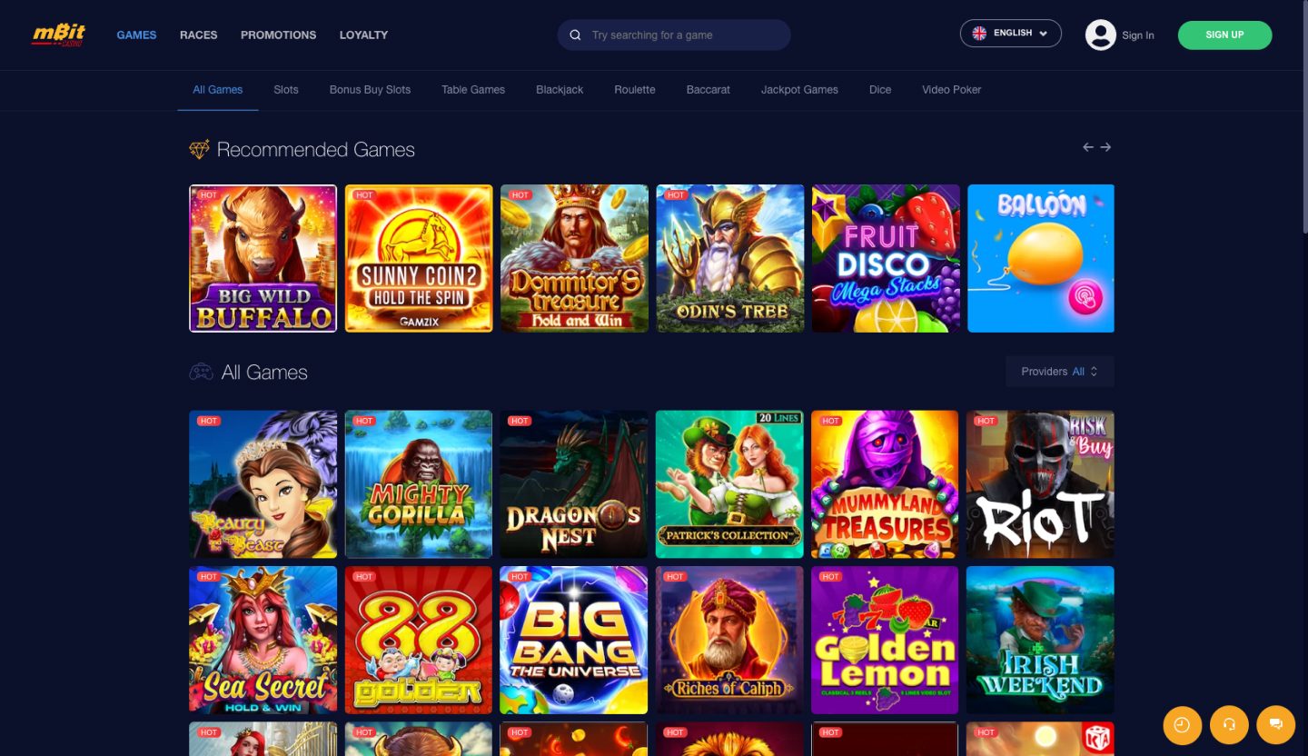 mBit Casino Screenshot