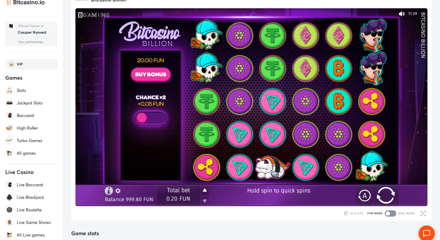 Bitcasino.io Screenshot