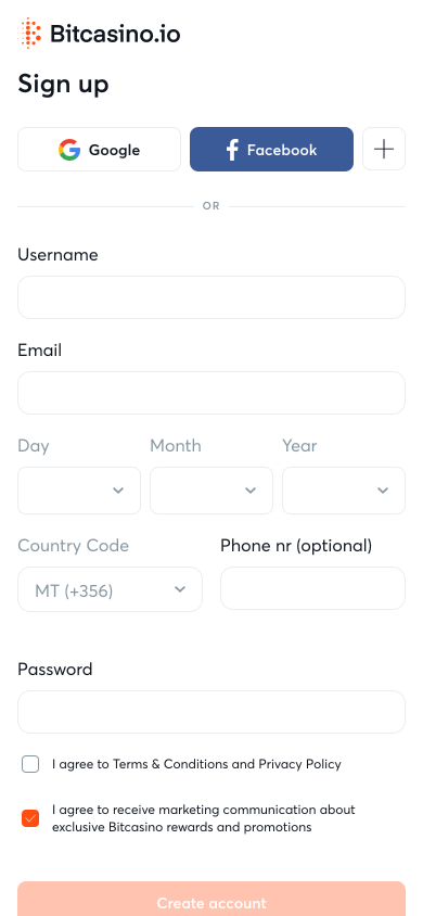 Bitcasino.io Screenshot
