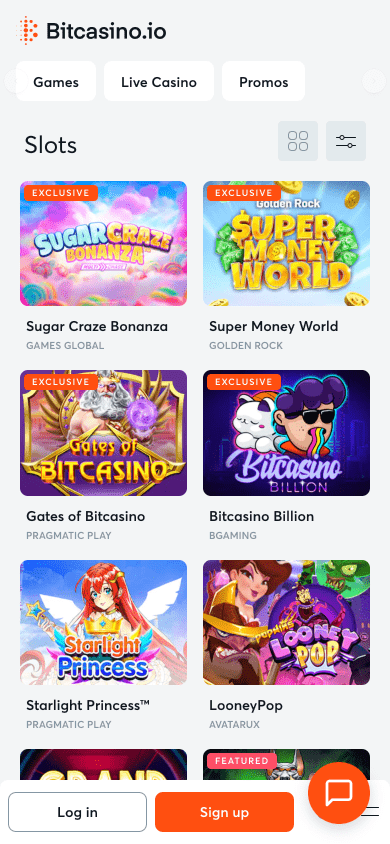 Bitcasino.io Screenshot