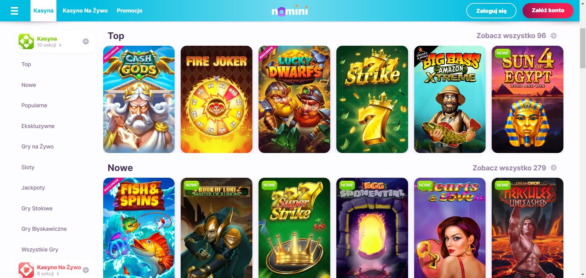Nomini Casino Screenshot
