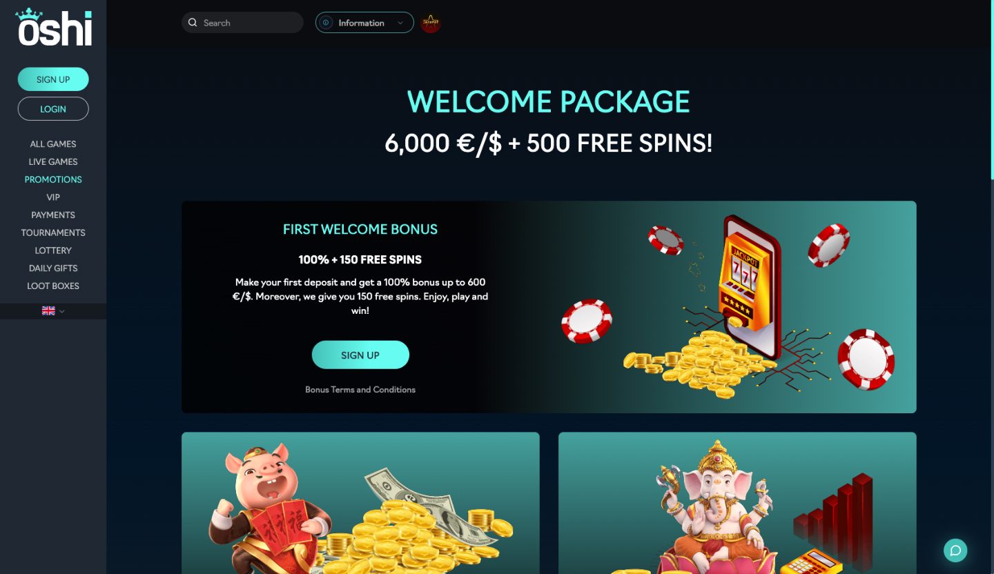 Oshi Casino Screenshot