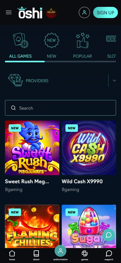 Oshi Casino Screenshot