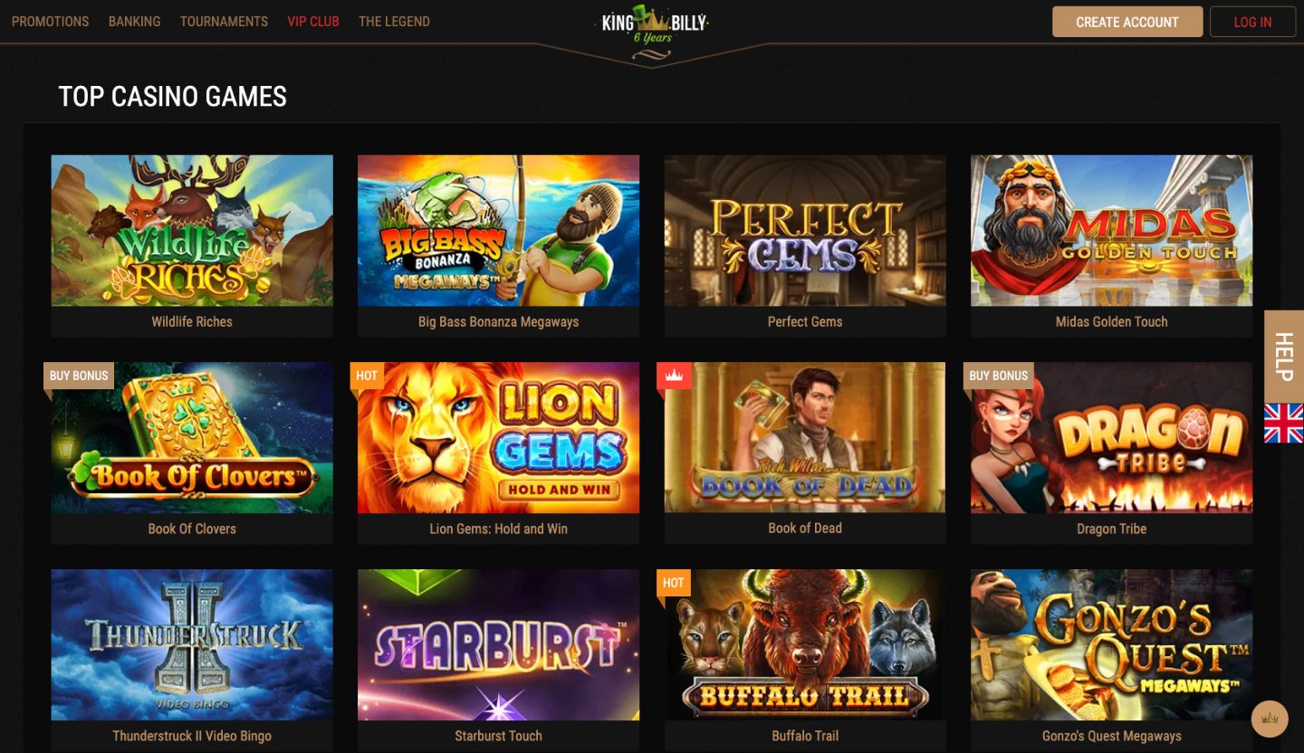 King Billy Casino Screenshot