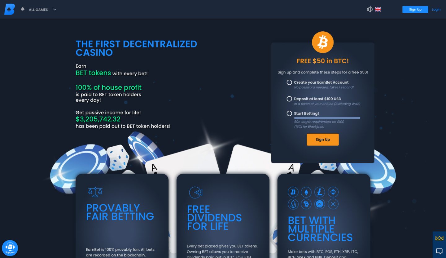 EarnBet Casino Screenshot