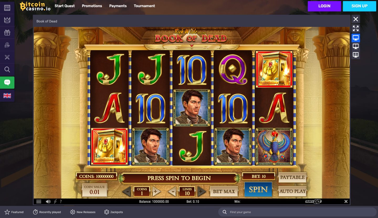 BitcoinCasino.io Screenshot