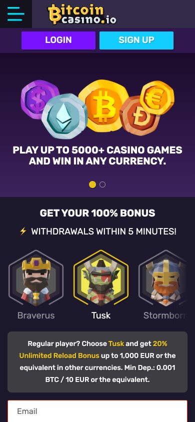 BitcoinCasino.io Screenshot