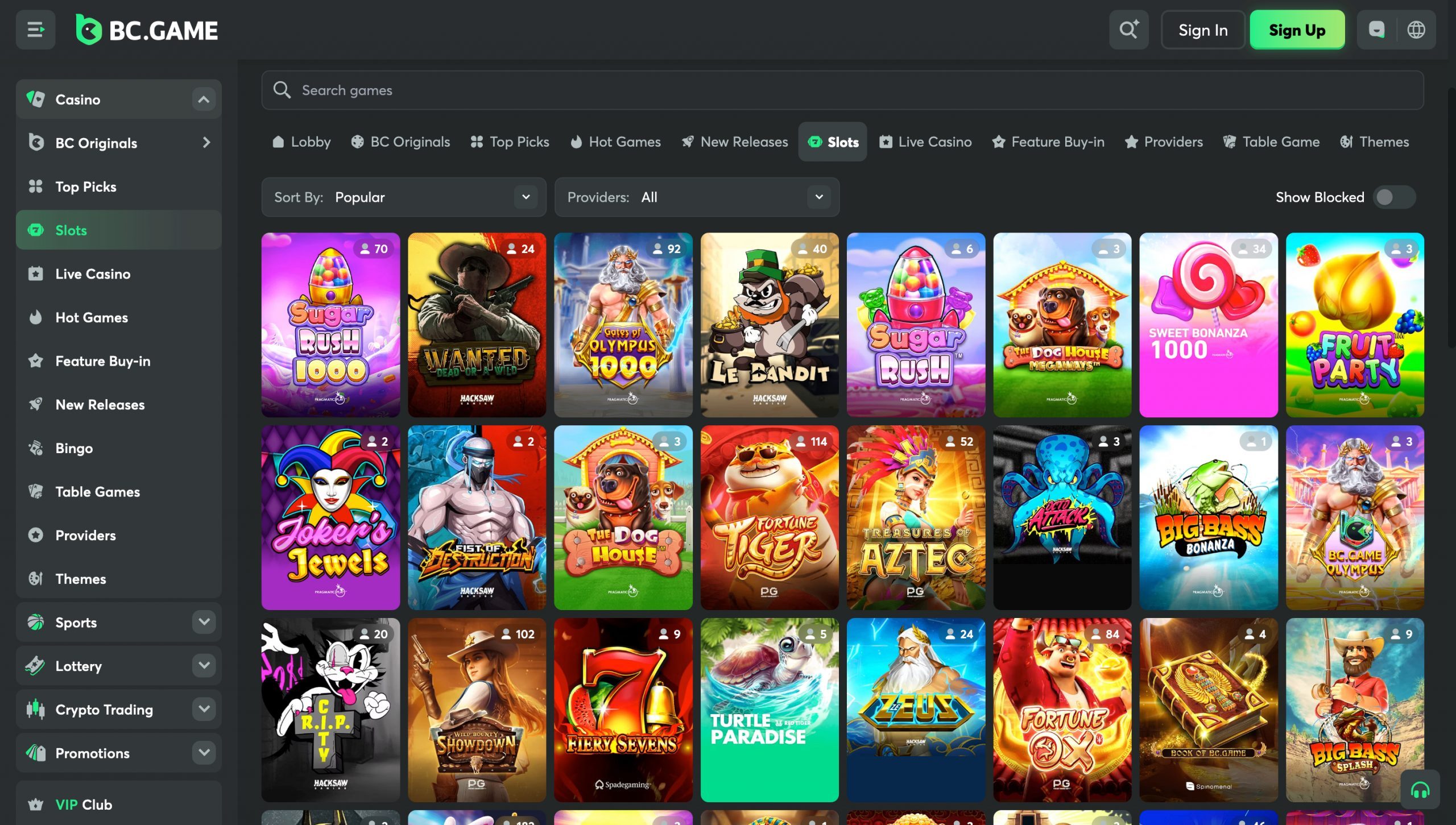 BC.Game Casino Screenshot