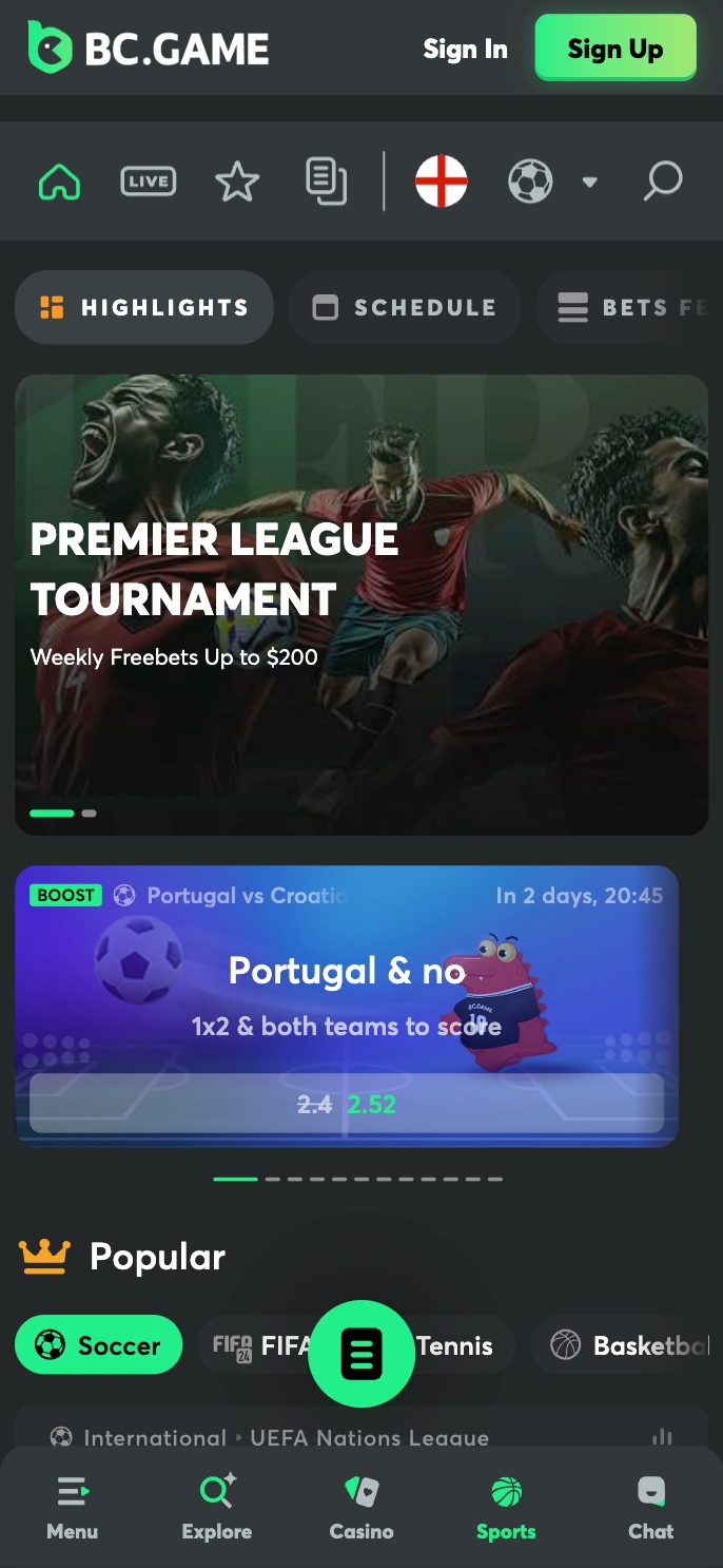 BC.Game Casino Screenshot