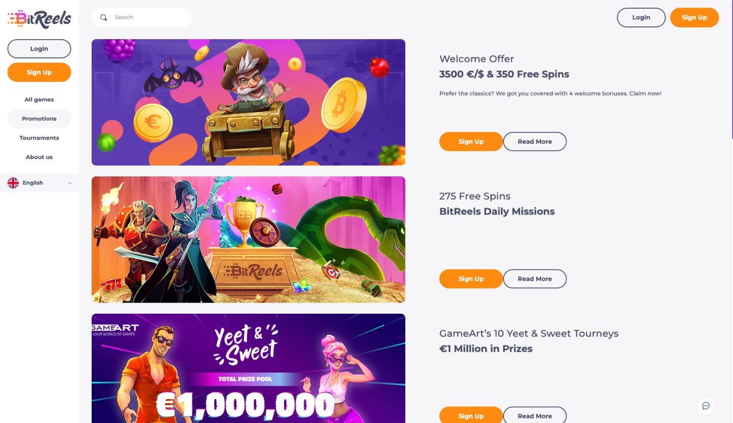 BitReels Casino Screenshot