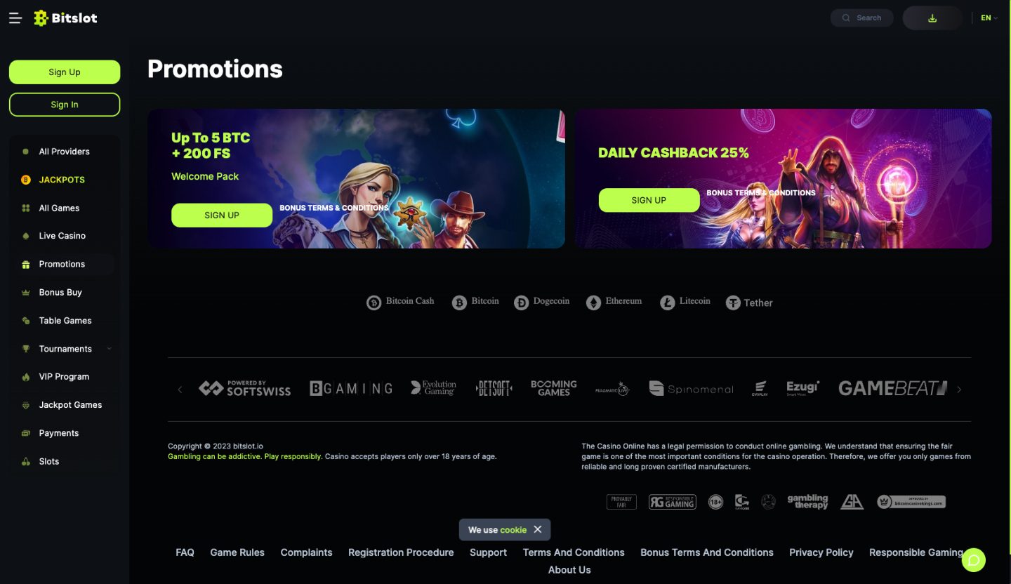 BitSlot Casino Screenshot