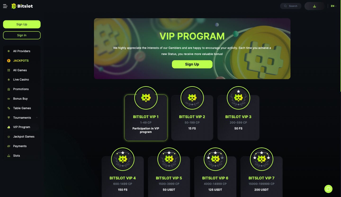 BitSlot Casino Screenshot