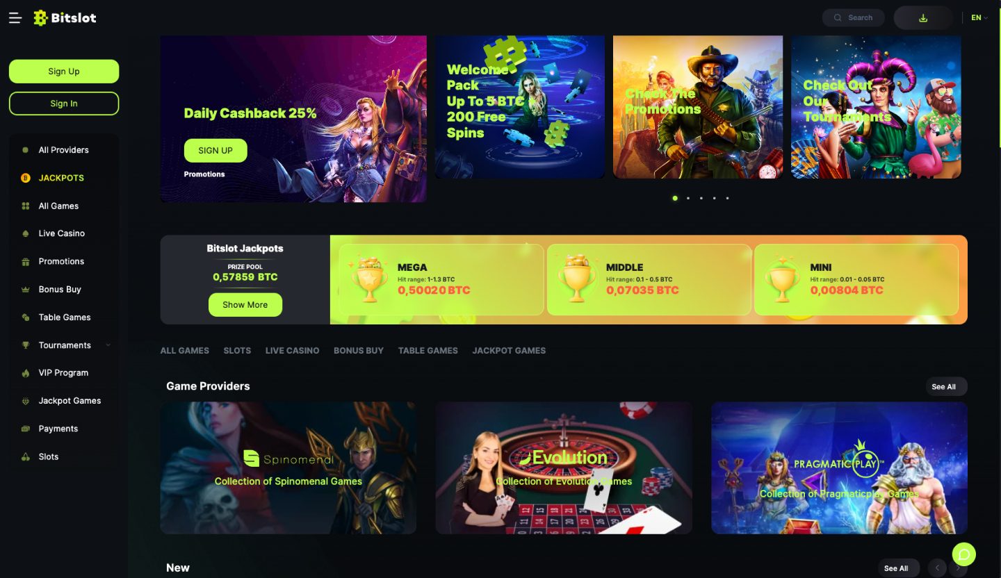 BitSlot Casino Screenshot