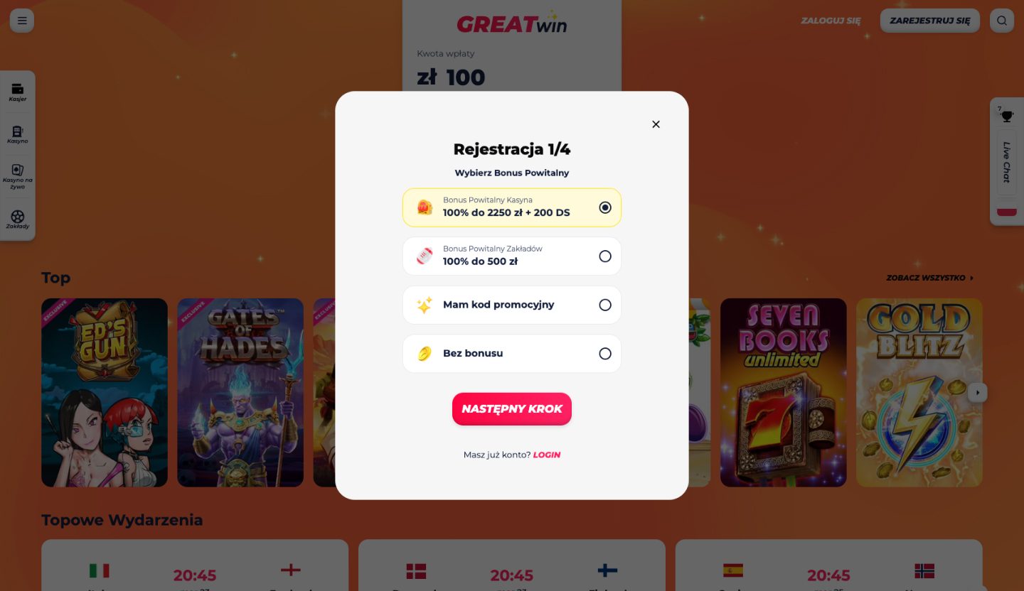 GreatWin Casino Screenshot