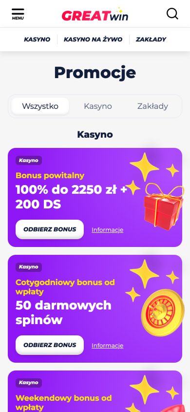 GreatWin Casino Screenshot