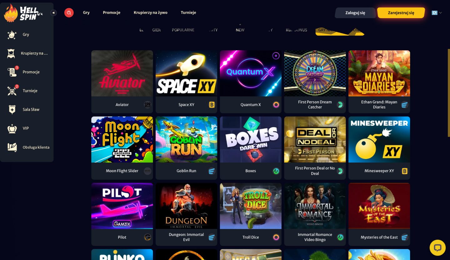 HellSpin Casino Screenshot