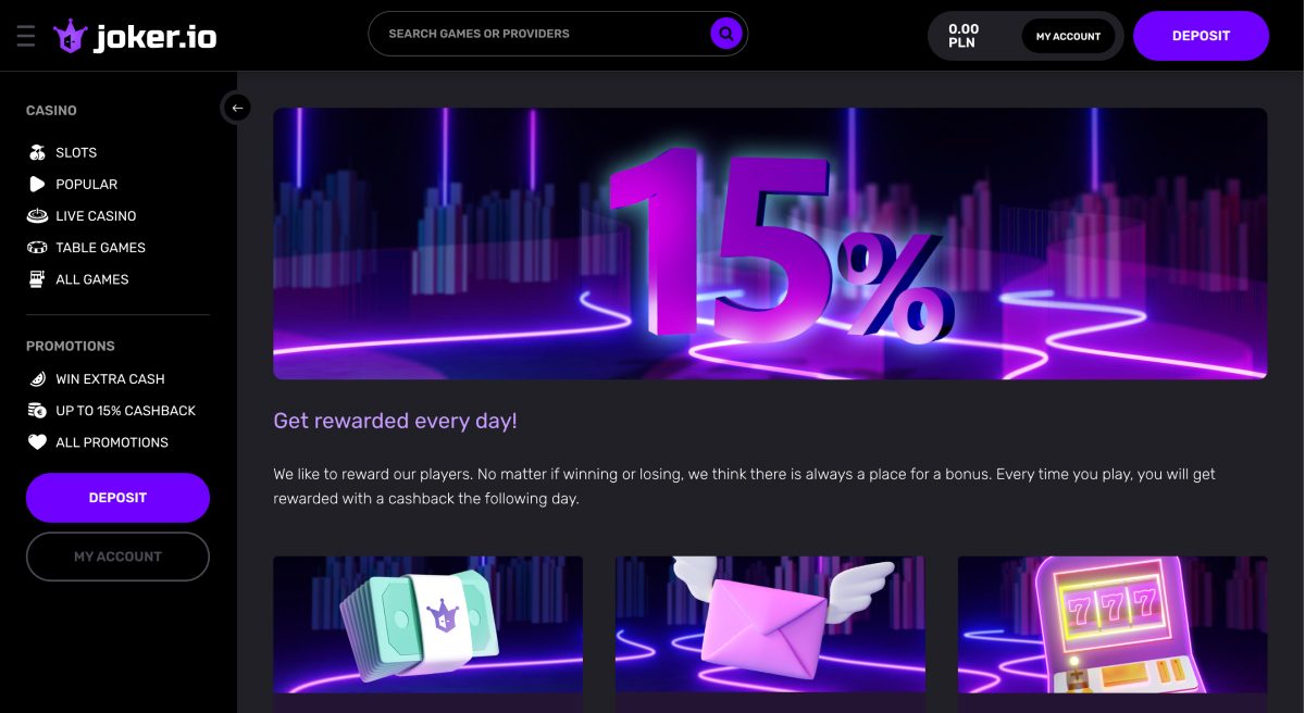 Joker.io Casino Screenshot