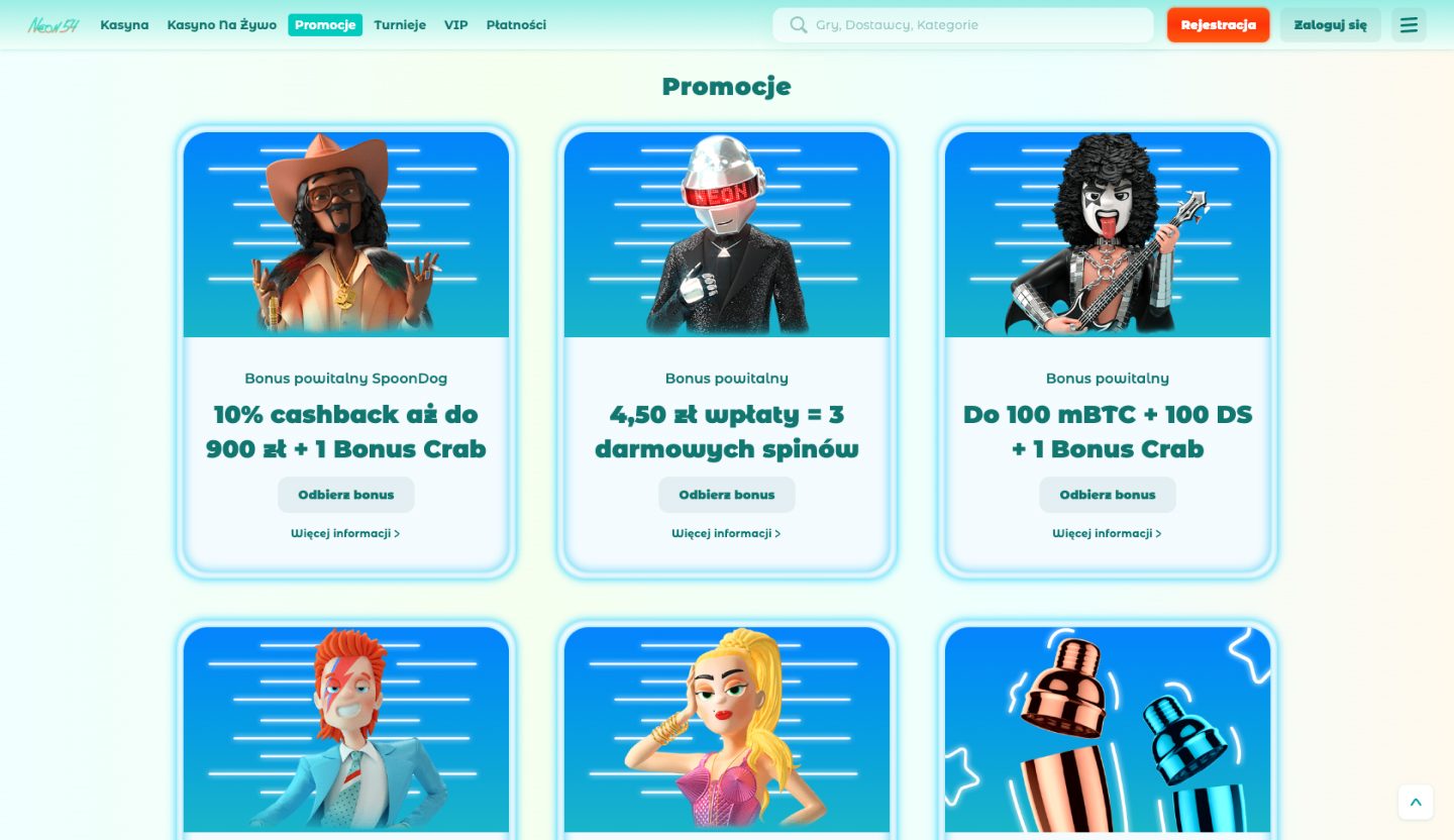 Neon54 Casino Screenshot