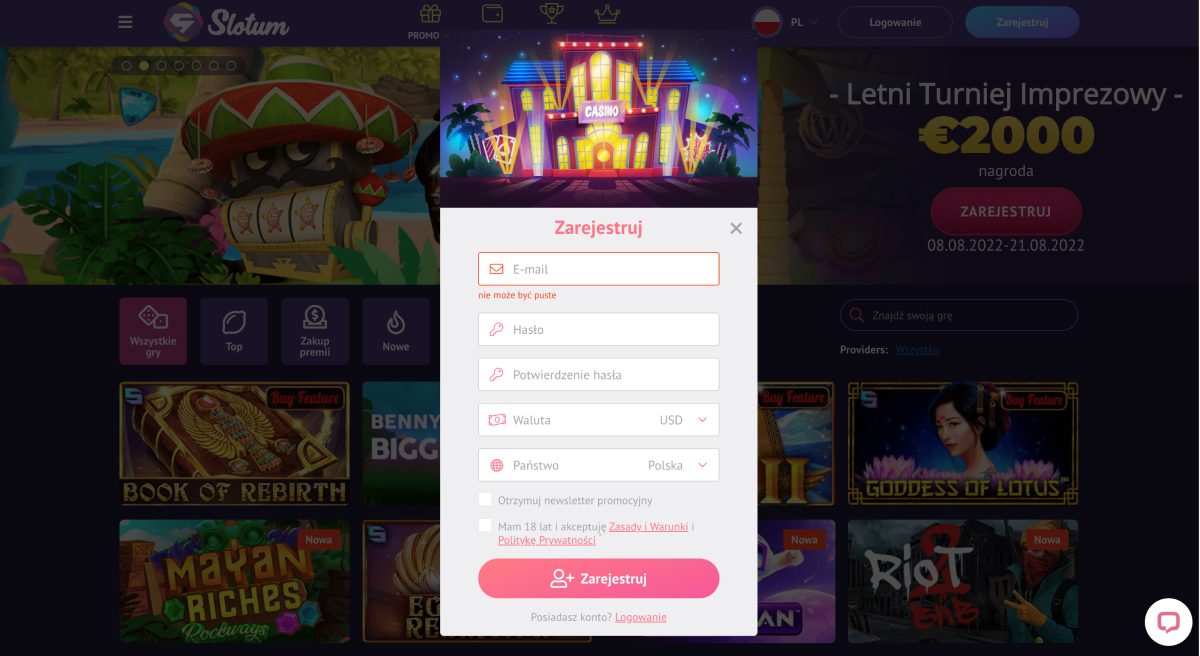 Slotum Casino Screenshot
