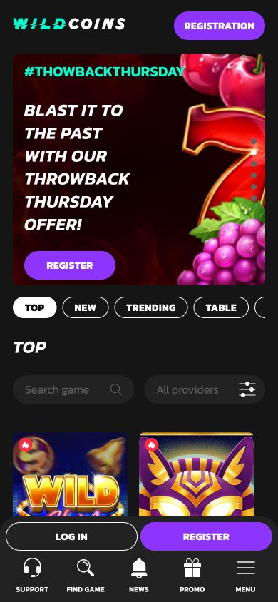 WildCoins Casino Screenshot