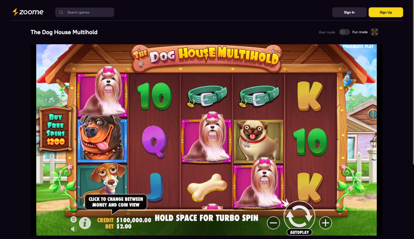 Zoome Casino Screenshot