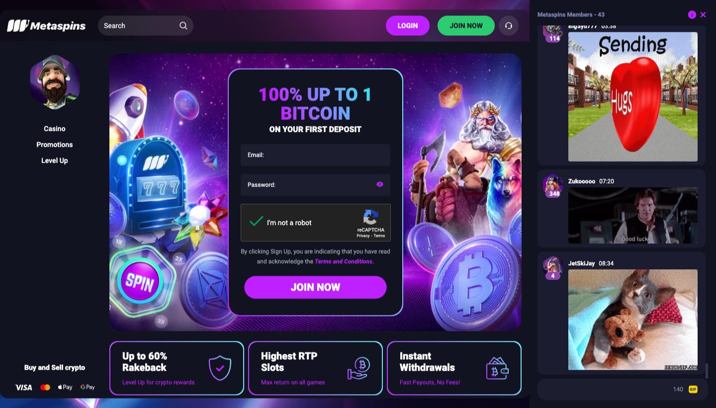Metaspins Casino Screenshot