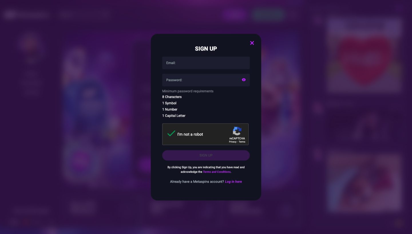 Metaspins Casino Screenshot