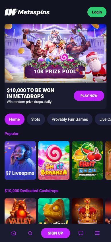 Metaspins Casino Screenshot