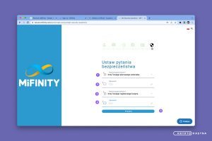 MiFinity Rejestracja - Pytanie bezpieczeństwa