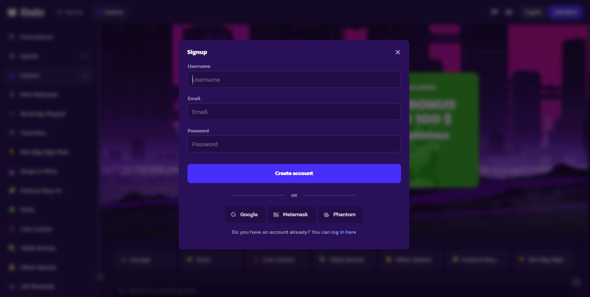 Kineko Casino Screenshot