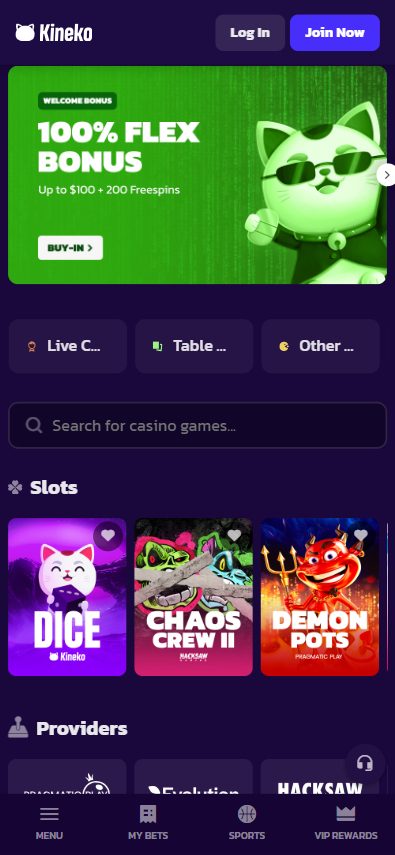 Kineko Casino Screenshot