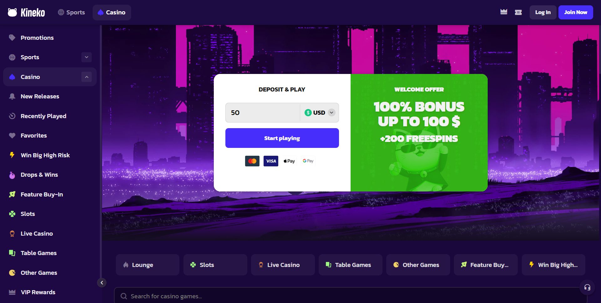Kineko Casino Screenshot