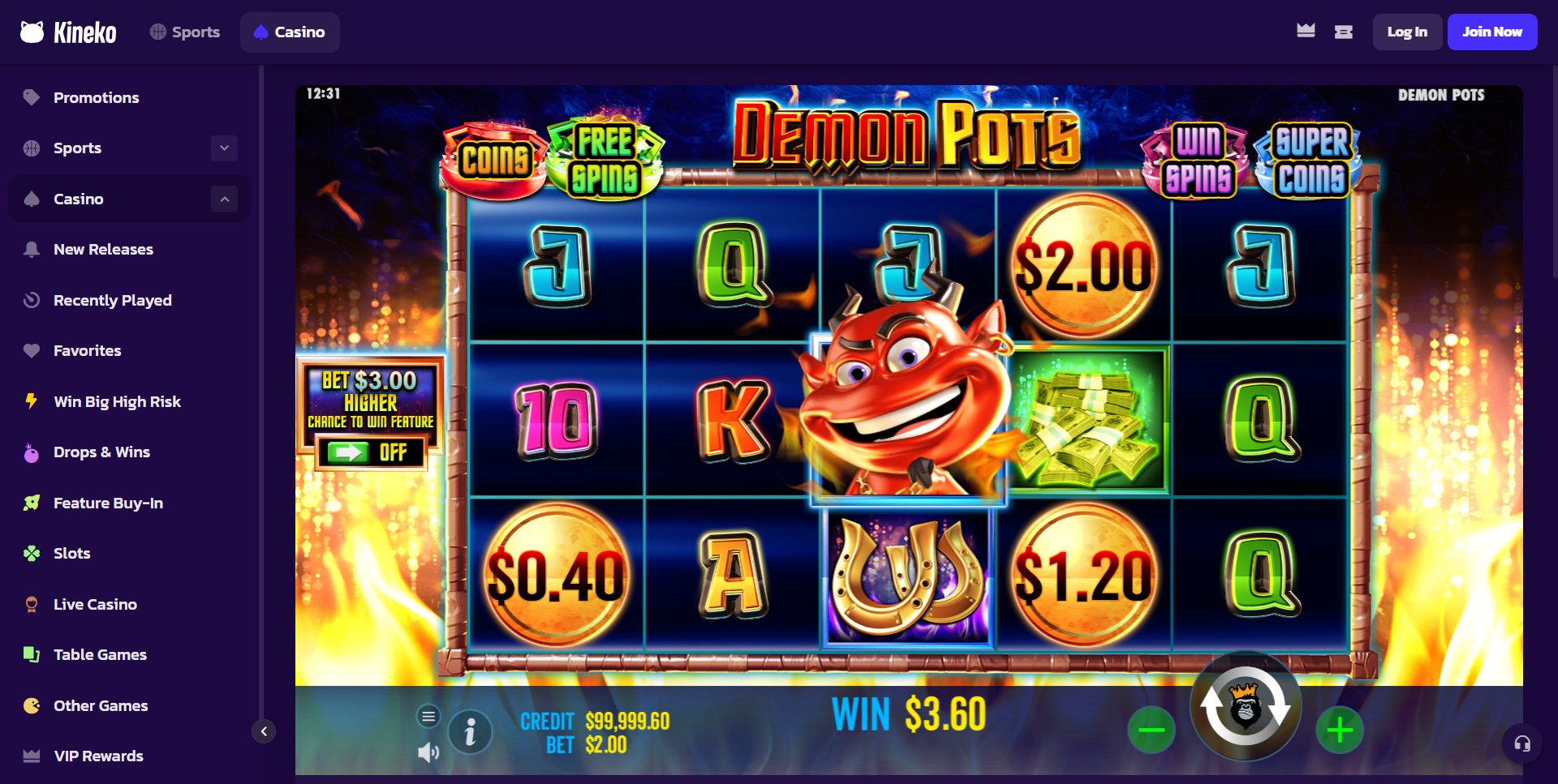 Kineko Casino Screenshot