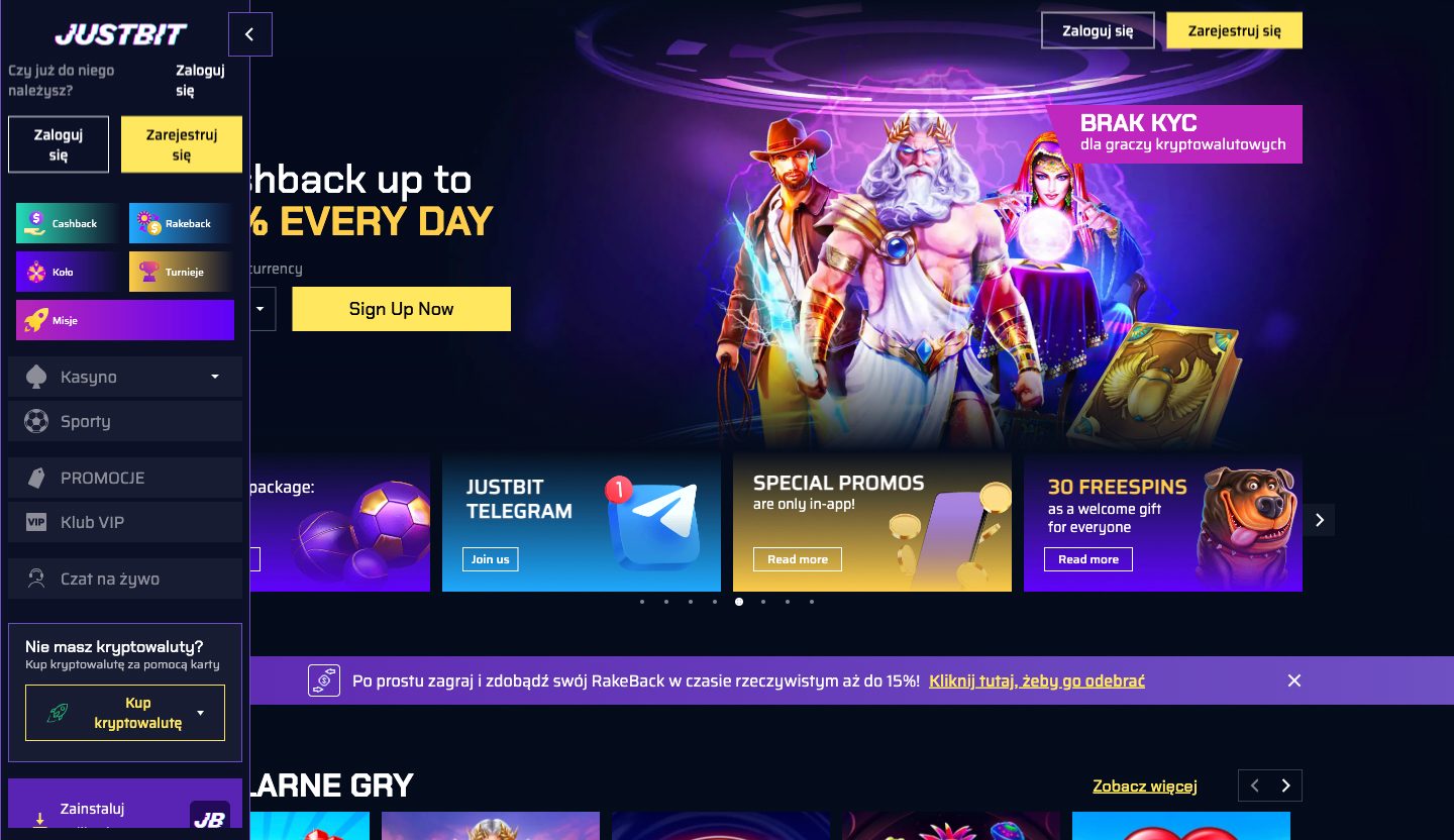 Justbit Casino Screenshot