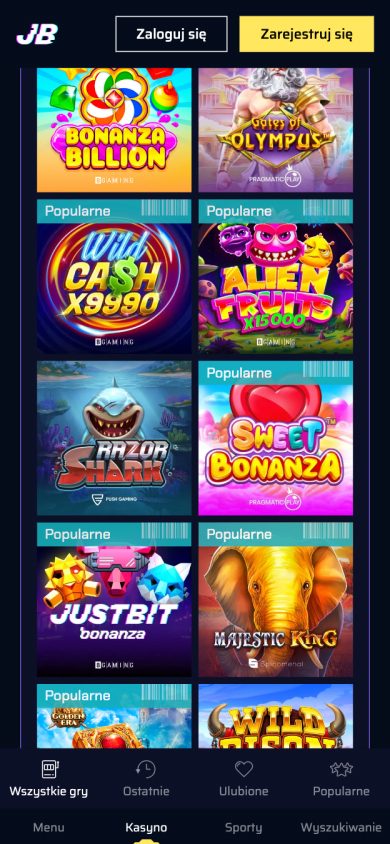 Justbit Casino Screenshot