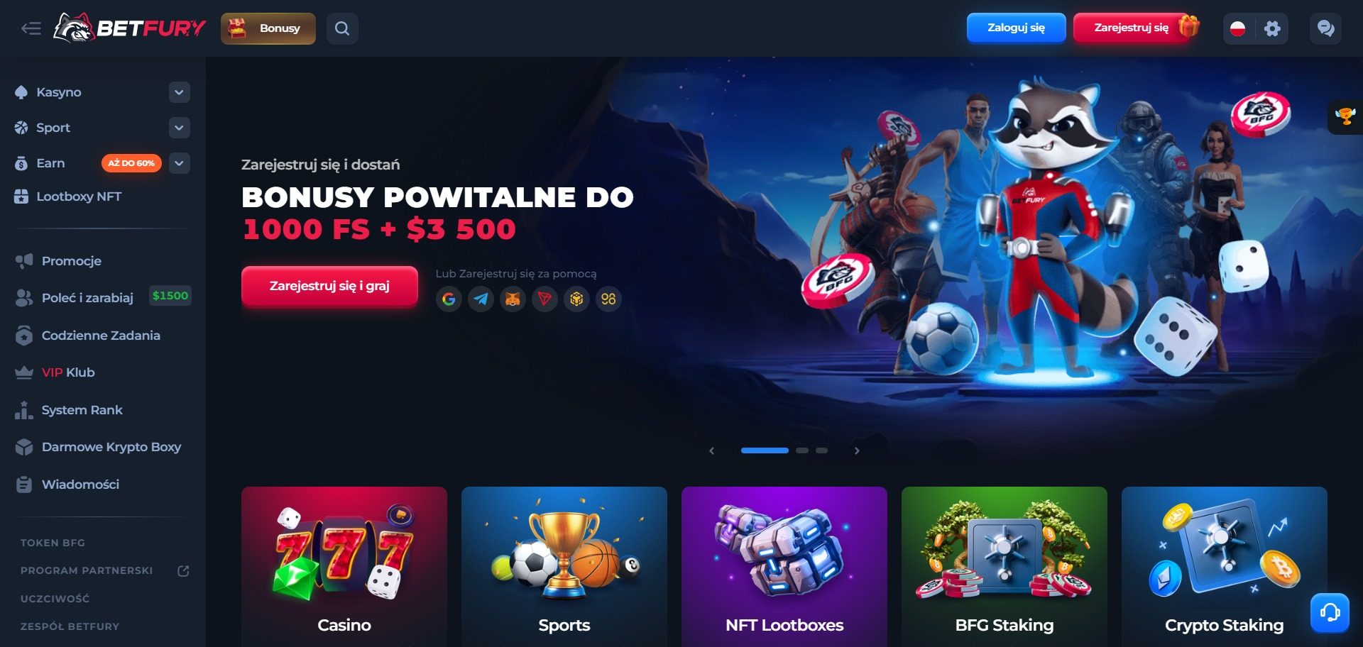 BetFury Casino Screenshot