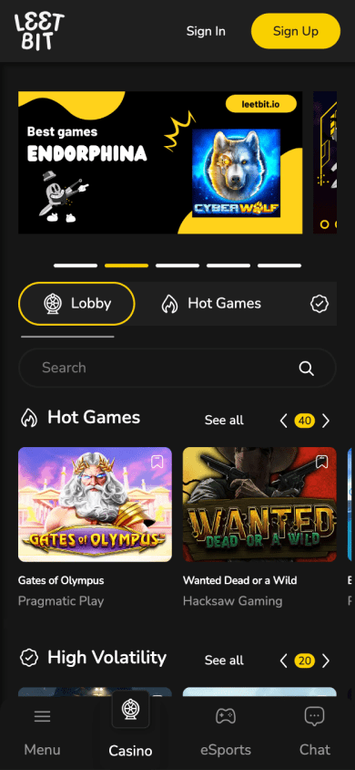 Leetbit Casino Screenshot