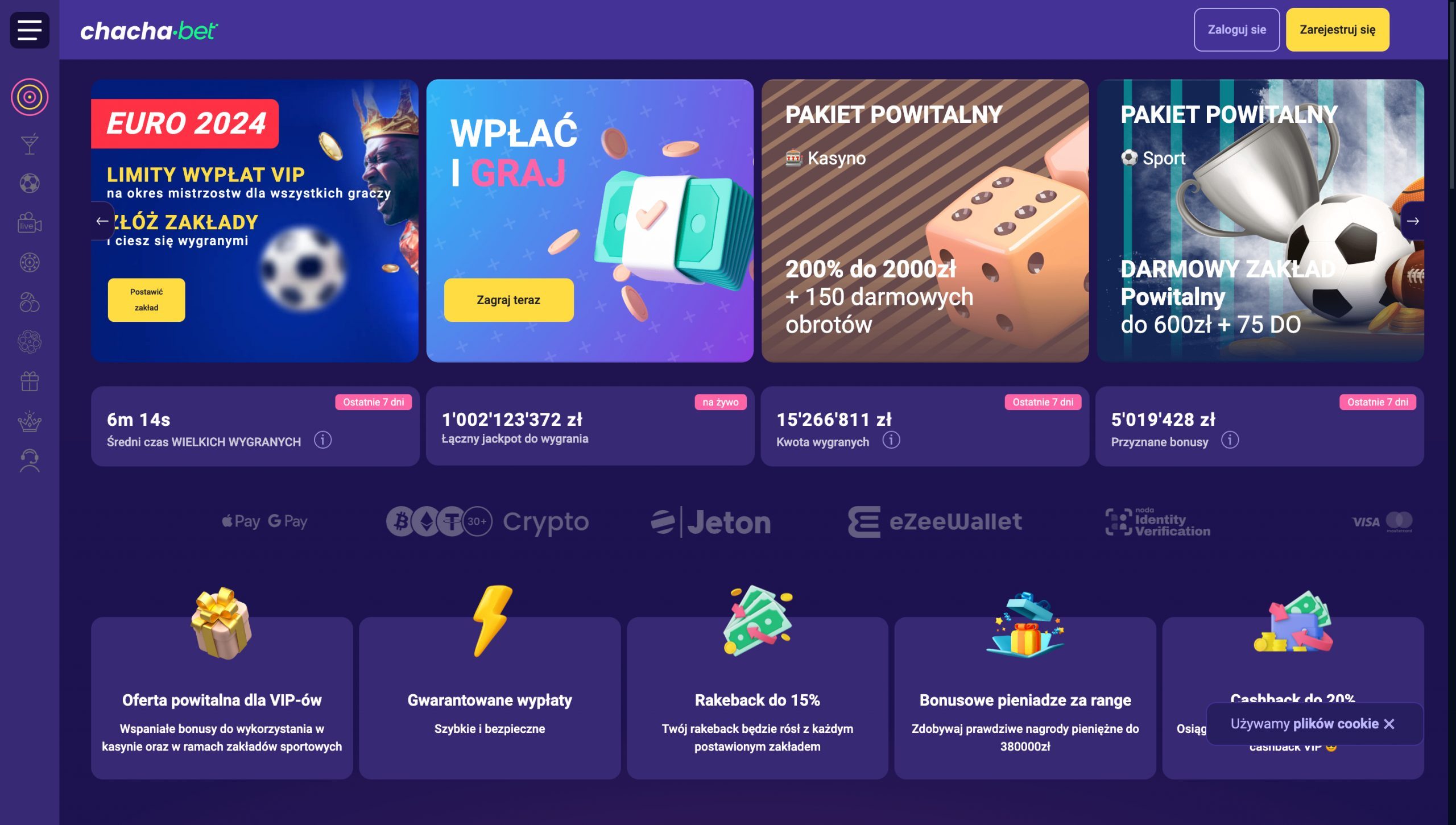 ChachaBet Casino Screenshot