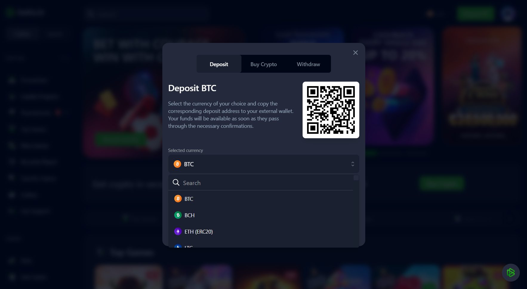 Bets.io Kasyno Metody wpłat