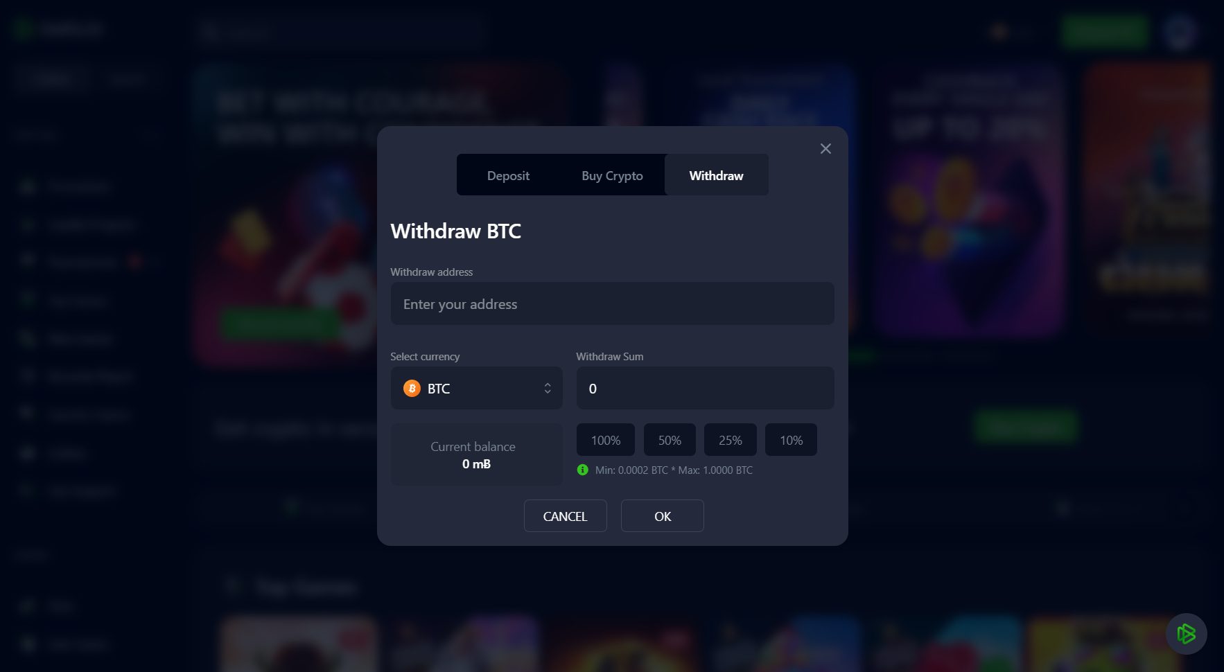 Bets.io Kasyno Metody wypłat