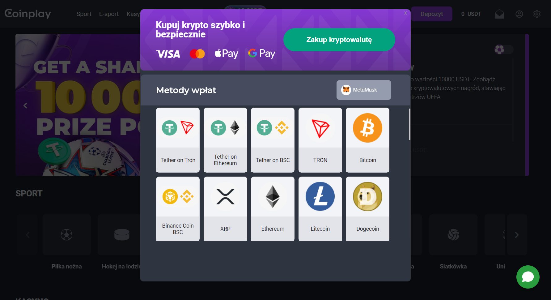 Coinplay Kasyno Metody wpłat