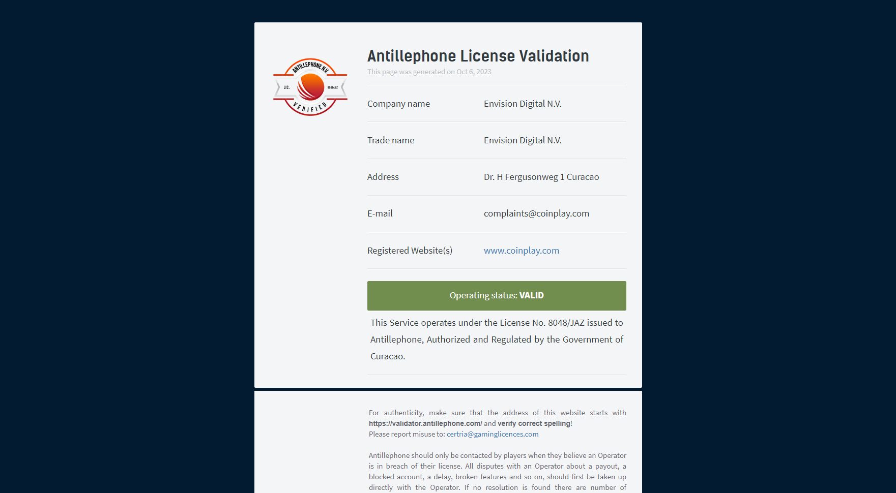 Coinplay Kasyno Licencja