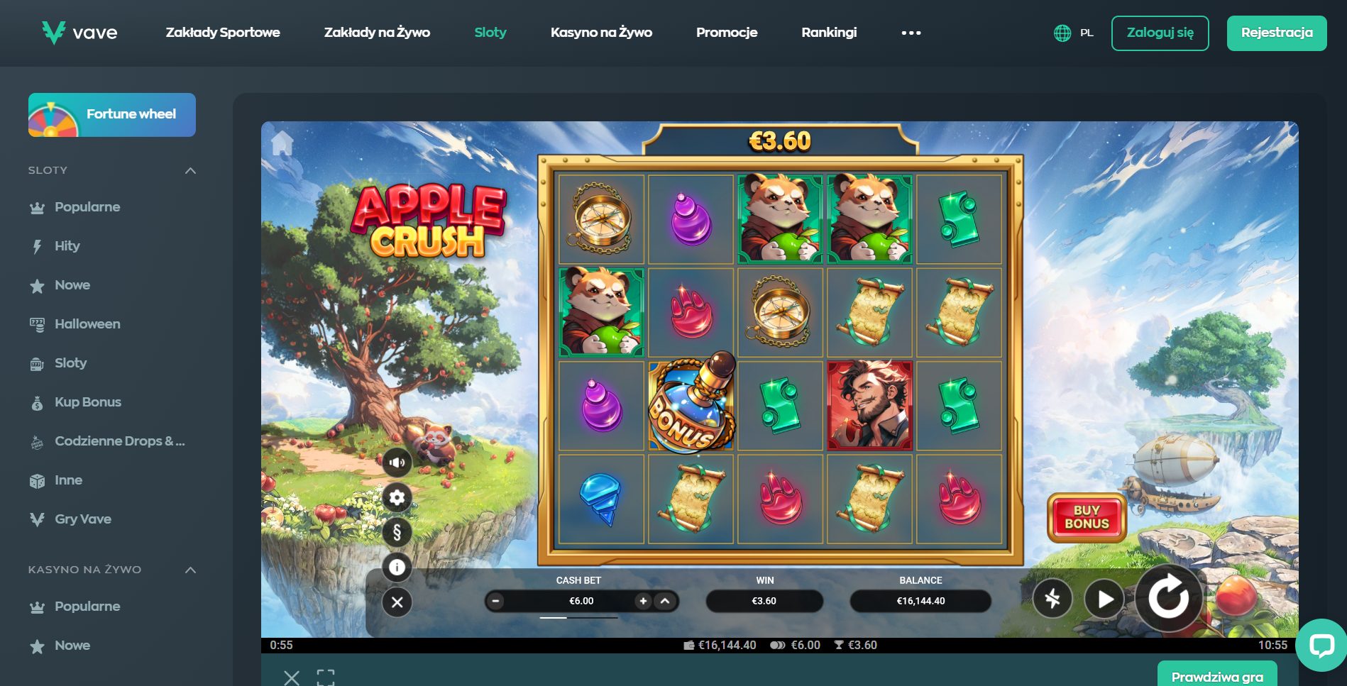 Vave Casino Screenshot