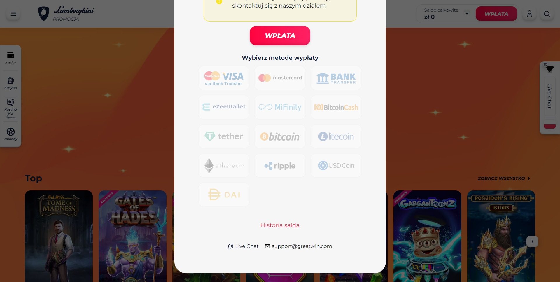Greatwin Kasyno Metody wypłat