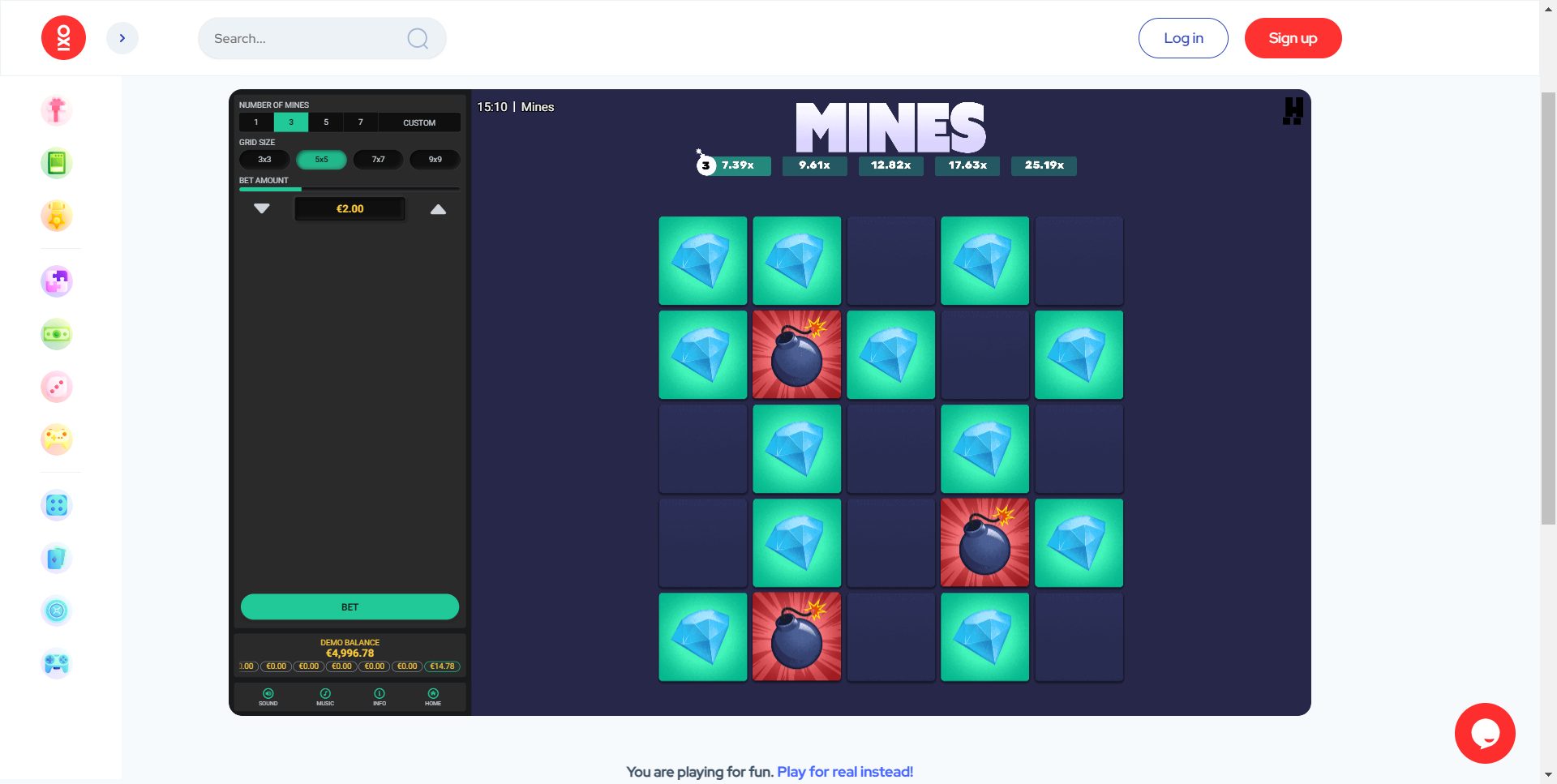 OXI Casino Screenshot