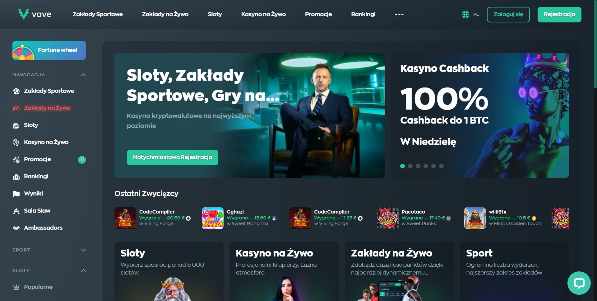 Vave Casino Screenshot