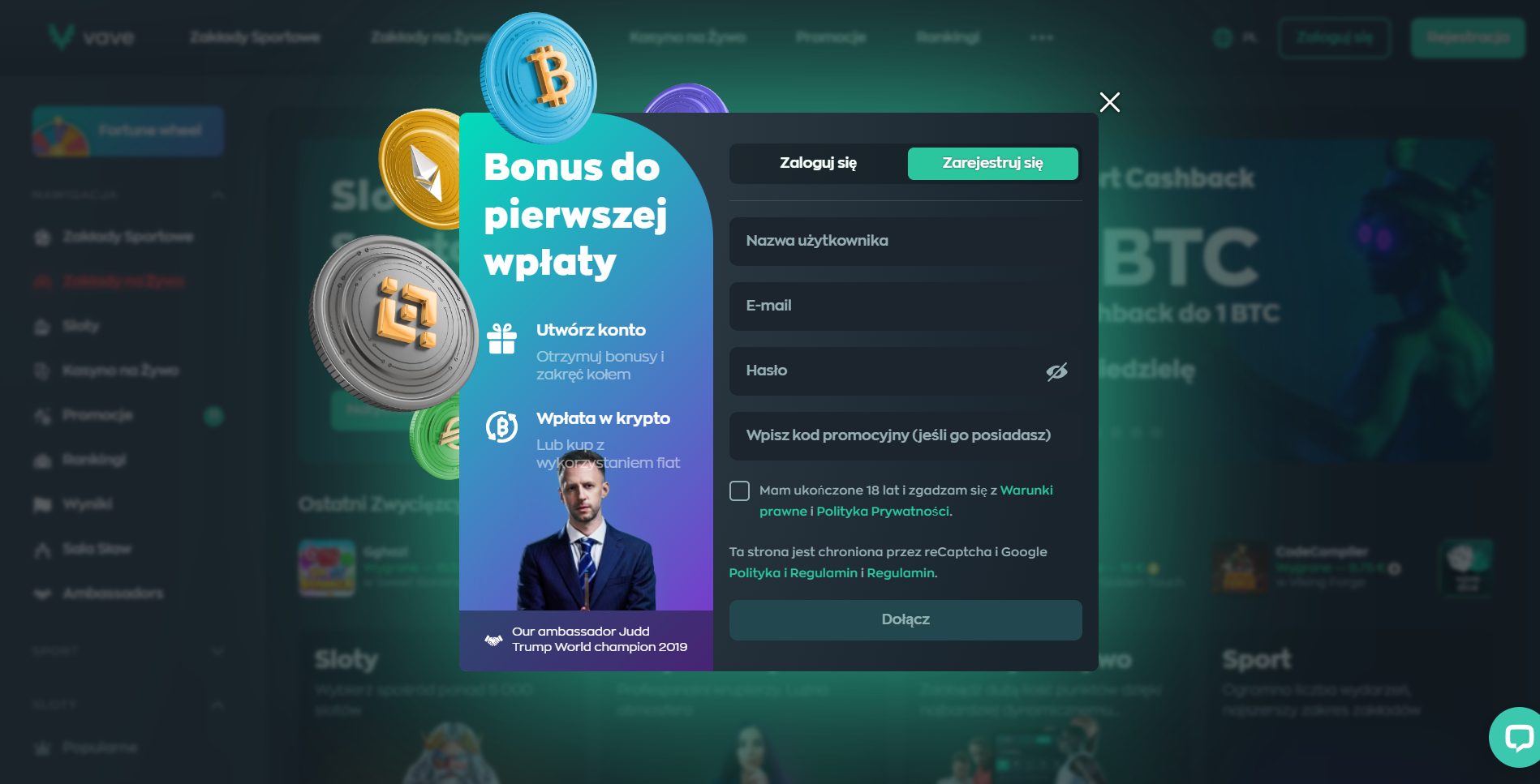 Vave Casino Screenshot