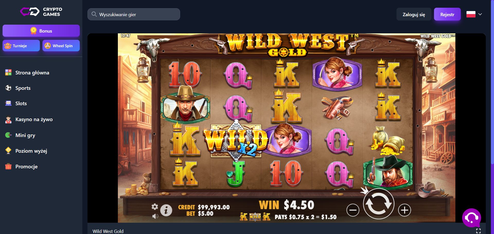 Crypto Games Casino Screenshot