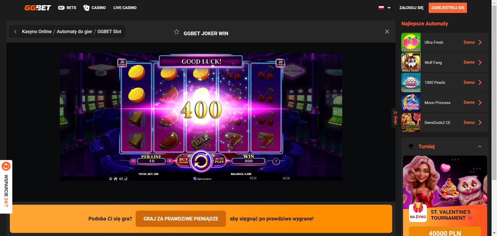 GG.Bet Casino Screenshot