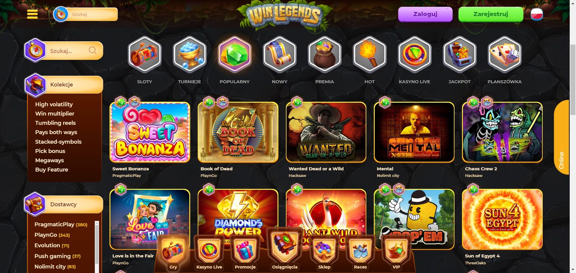 WinLegends Casino Screenshot